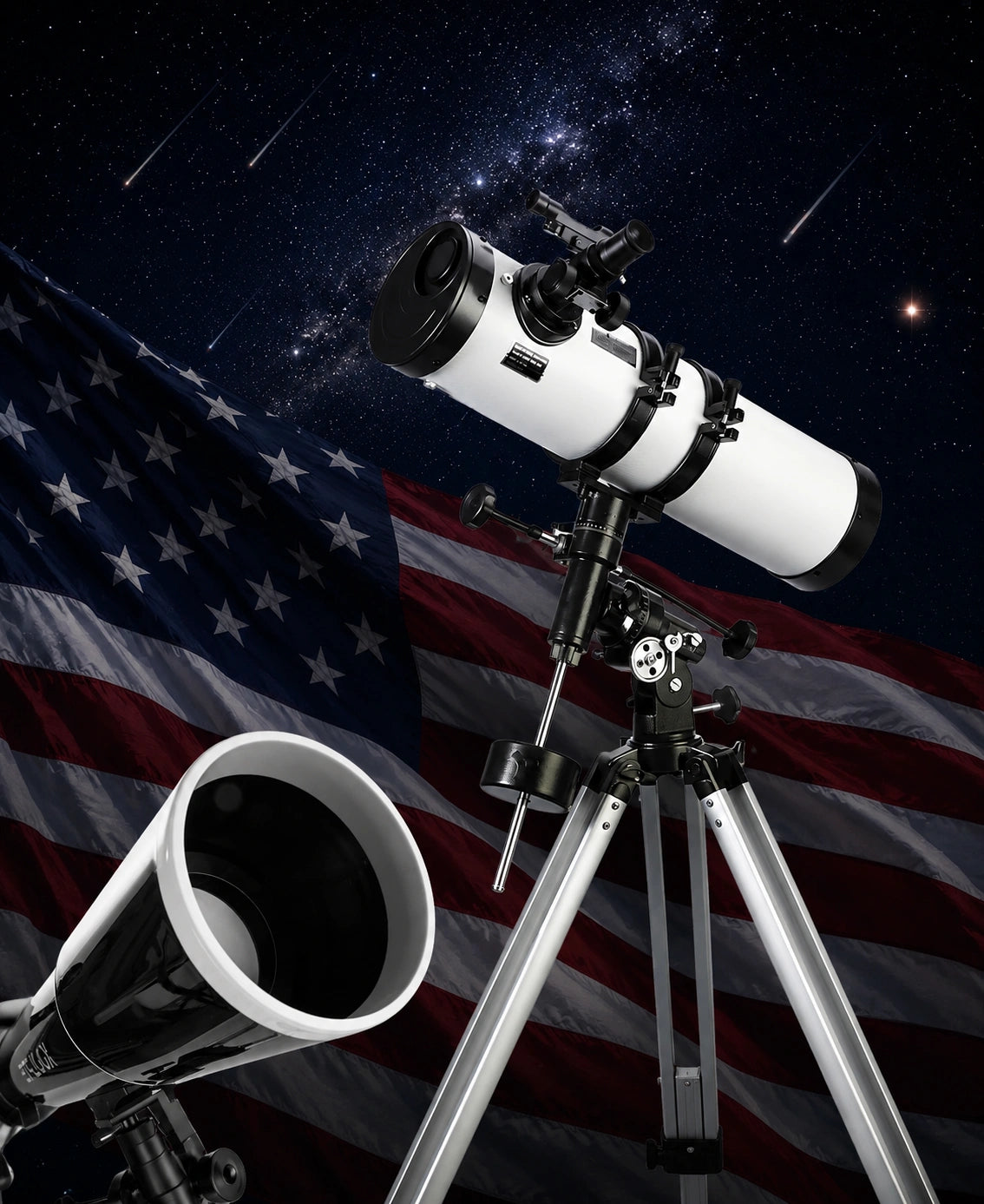 Koolpte telescope angle adjustment and fine-tuning control