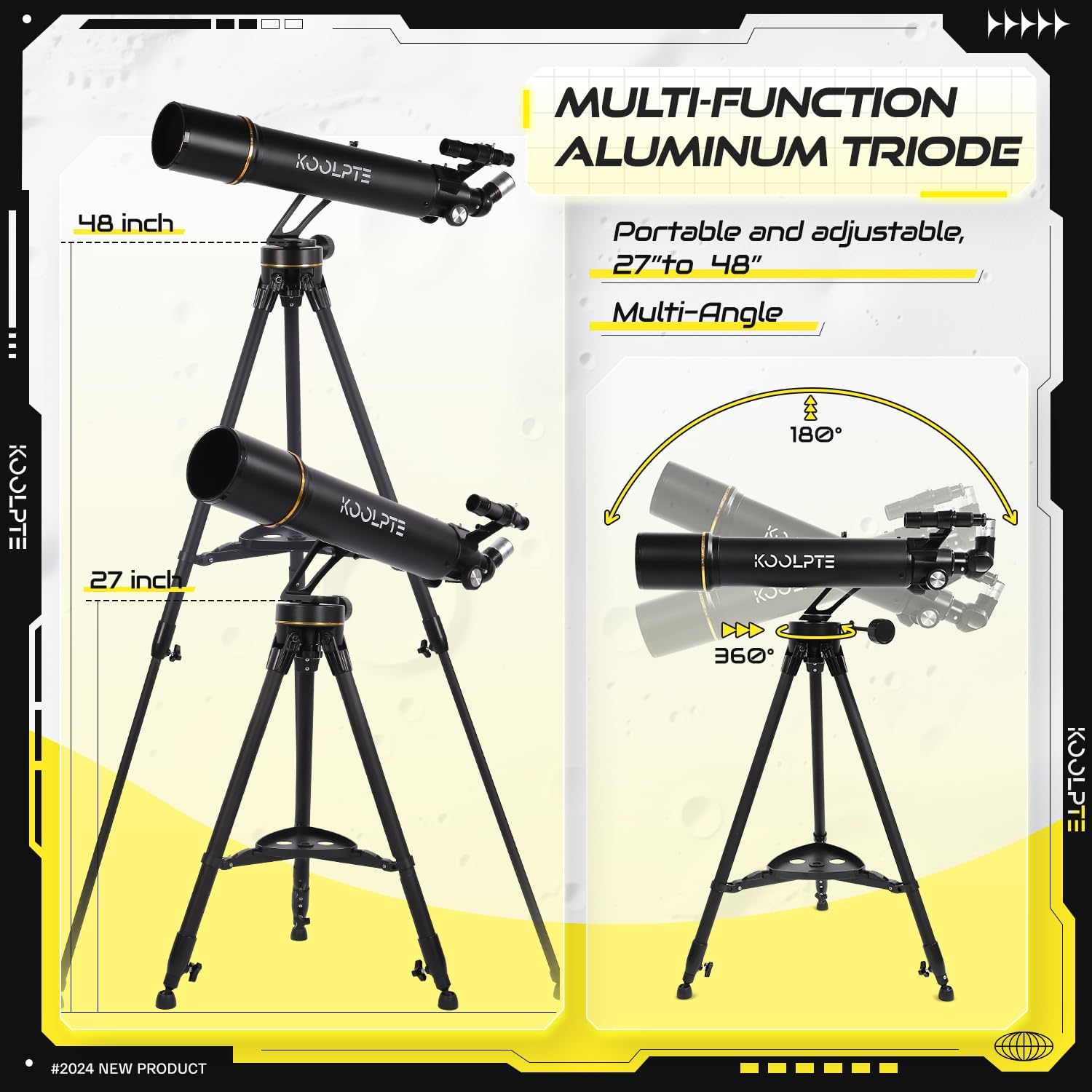 Telescope, 90mm Aperture 700mm with Vertisteel AZ Mounting Slow-Motion Mount, High Power for Astronomy Enthusiasts, Easy for Kids, with Carry Bag, Wireless Remote Control, Phone Adapter,Black