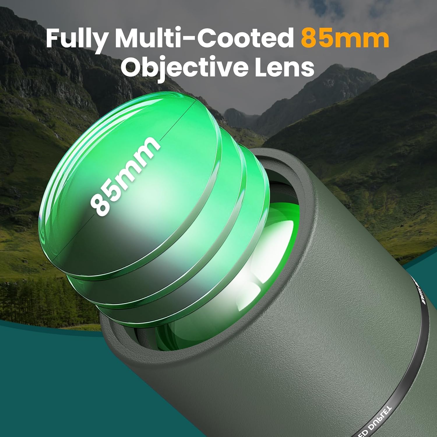 Spotting Scope 25-75x85 with Phone Adapter, Tripod & Carrying Bag -Fully Multi-Coated Optics,BAK4 High Definition Waterproof Spotter Scope for Birding,Wildlife Viewing,Outdoor Observation,Green