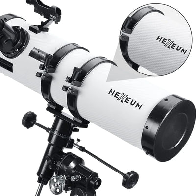 Product feature image of the KOOLPTE Antares 130mm/650mm EQ reflector telescope.