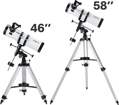 Product overview of the KOOLPTE Antares 130mm/650mm EQ reflector telescope.