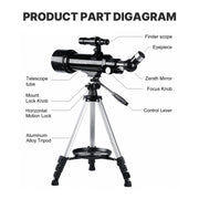 Koolpte Vega Lite 70mm Aperture 500mm Refractor Telescope