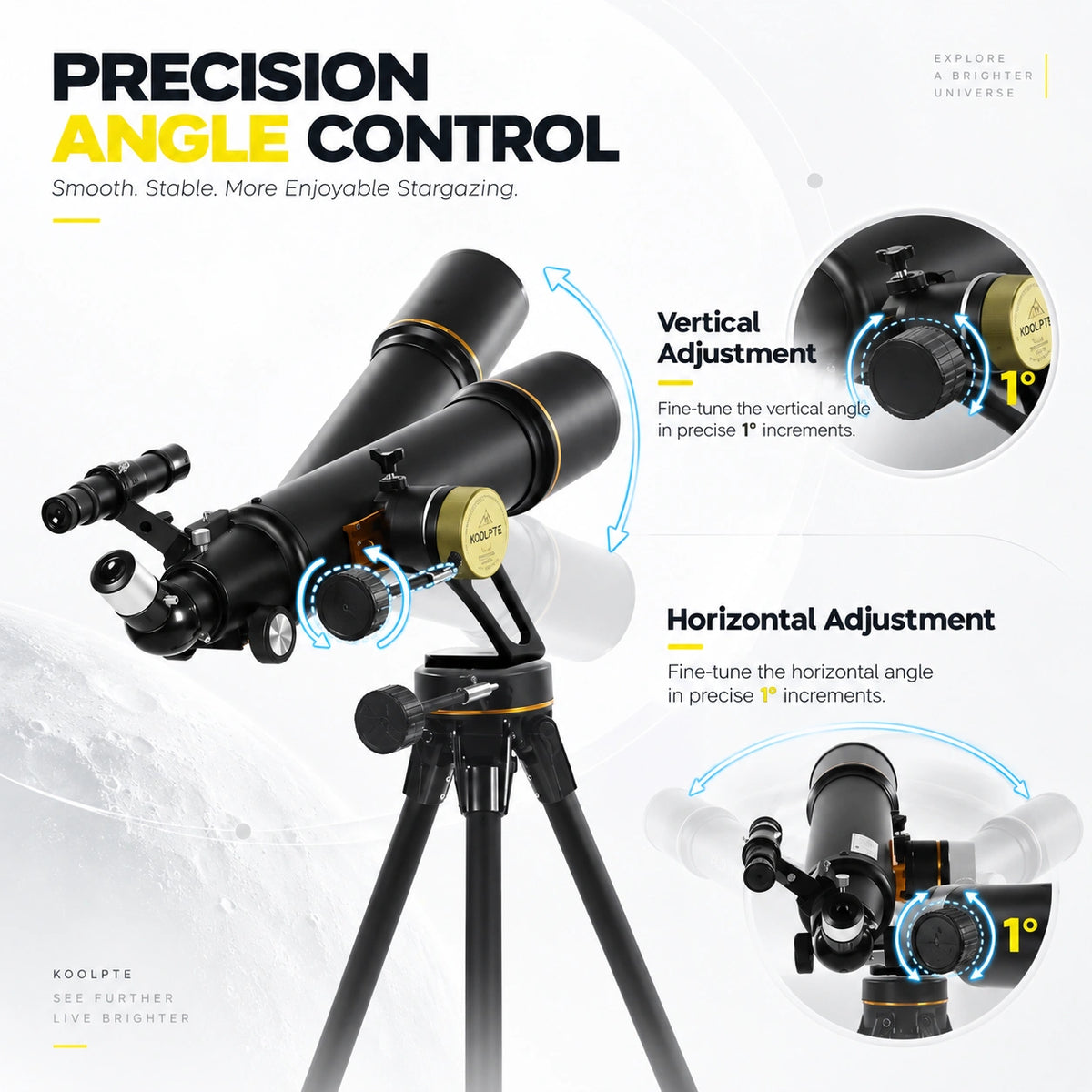 Koolpte Vega Precision 90mm/700mm telescope Vertisteel AZ mount