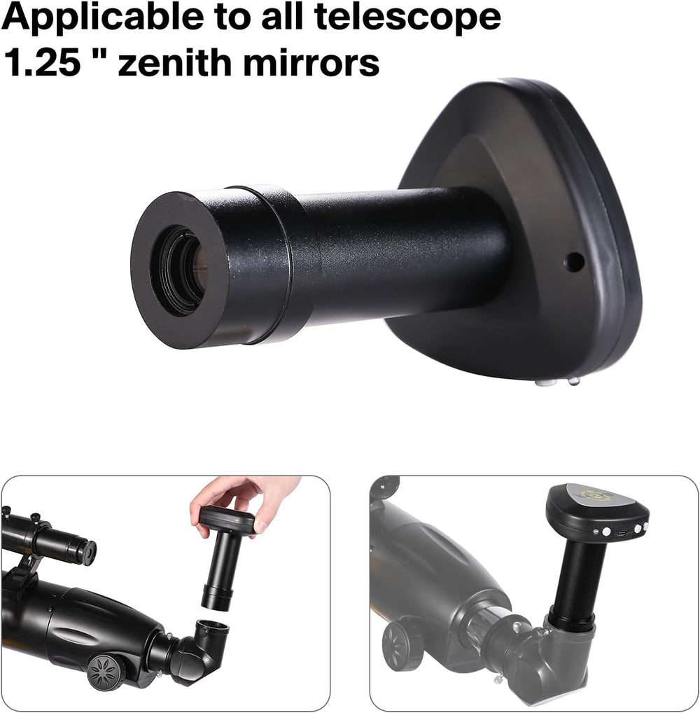 WiFi Telescope Eyepiece Camera - 1080P HD 2MP 10m Wireless App Control for iOS/Android 90min Battery 1.25